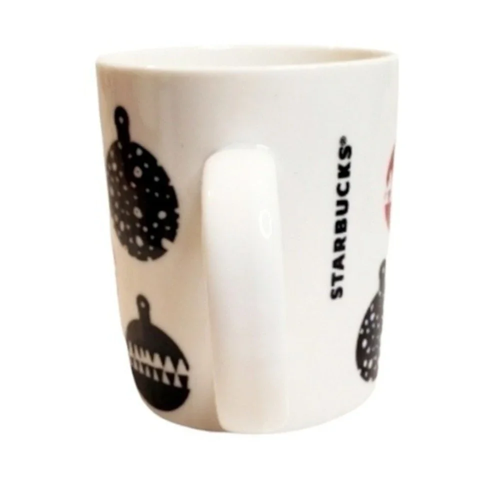 Starbucks Christmas Ornaments Porcelain Mug Cup 2016 Red Black White 12fl